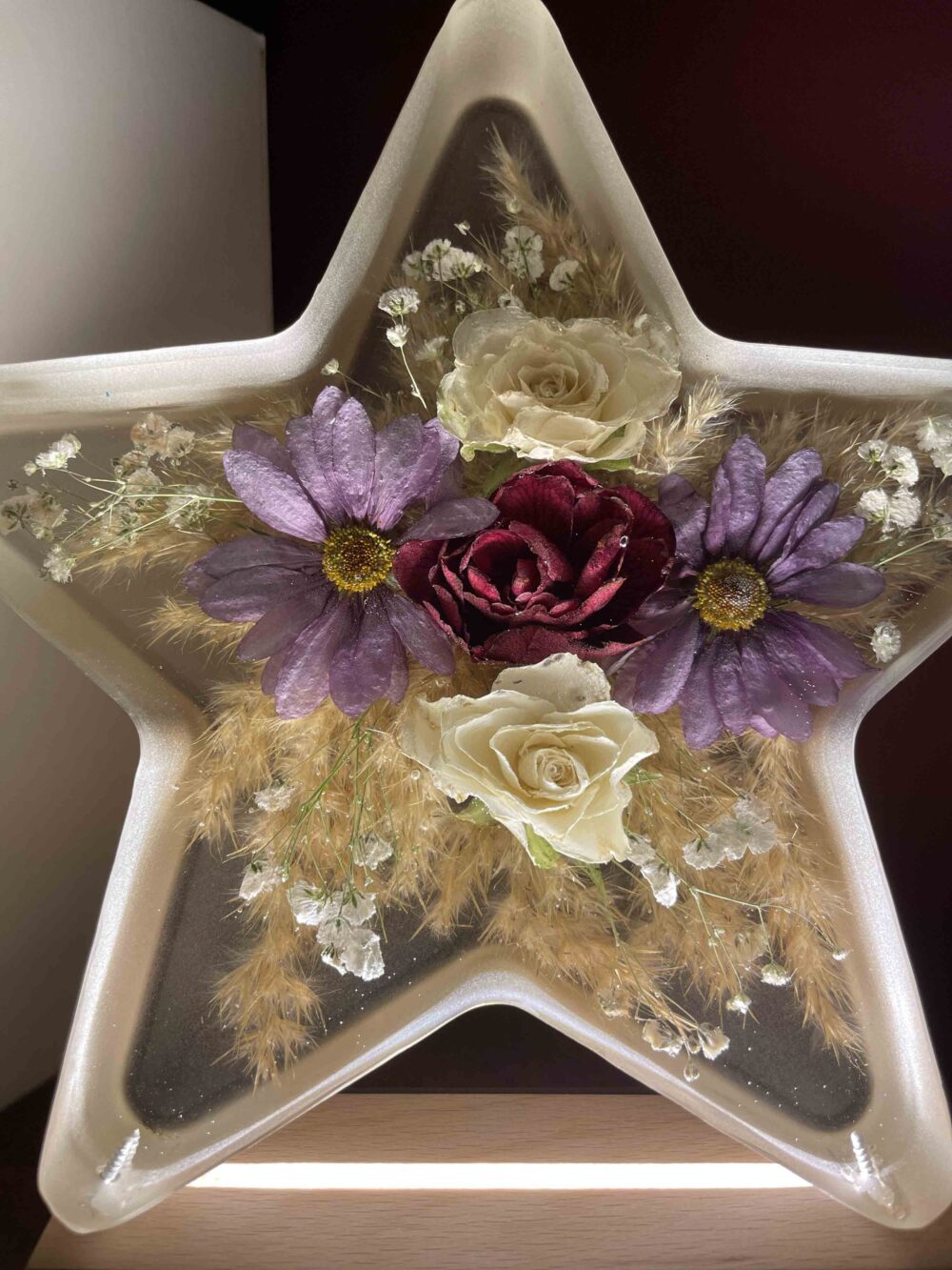 lampada stella fiori viola beige 7