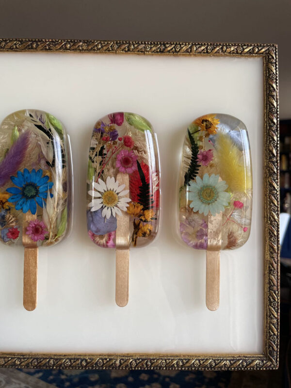 quadro 4 gelati floreali cornice d'epoca 17