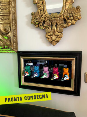 Quadro 5 orsetti nike jordan cornice nera e oro 1 PRONTA CONSEGNA